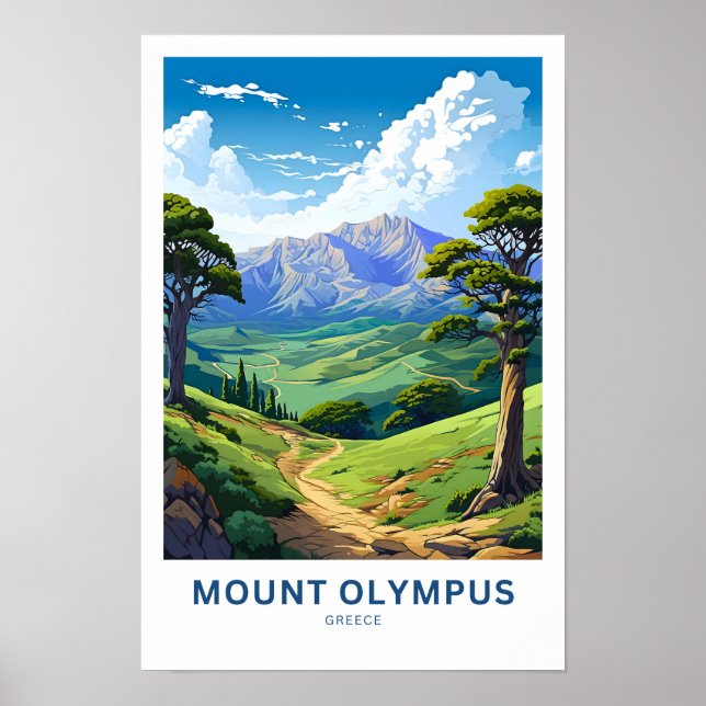 Mount Olympus Griechenland Reisen Print Poster (Vorne)