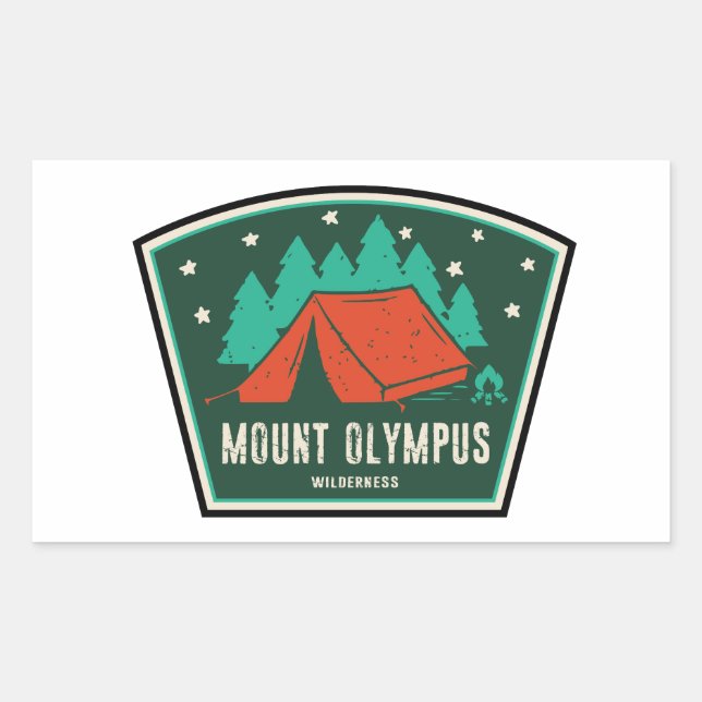 Mount Olympus Wilderness Utah Camping Rechteckiger Aufkleber (Vorderseite)