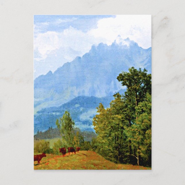 Mount Pilatus, famous artwork by Albert Bierstadt Postkarte (Vorderseite)