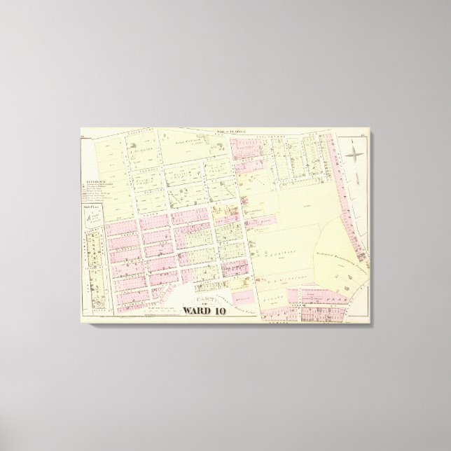 Mount Pleasant Plat Atlas Karte Leinwanddruck (Vorderseite)