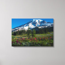 Mount Rainer-Wildblumen Leinwanddruck