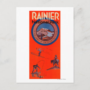 Mount Rainier Advertising Poster Postkarte