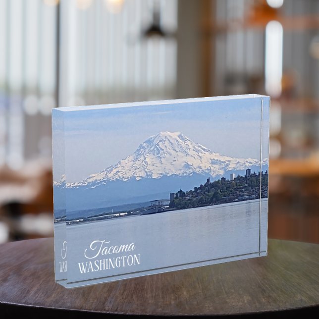 Mount Rainier and Puget Sound, Tacoma, Washington Fotoblock (In Situ)