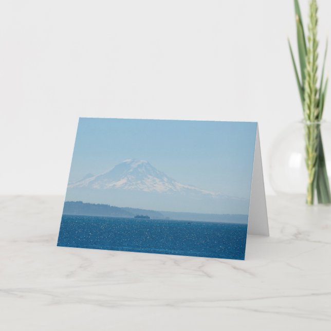 Mount Rainier aus Puget Sound -Framework Art Karte (Vorderseite)