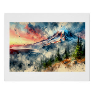 Mount Rainier bei Sonnenaufgang, Poster