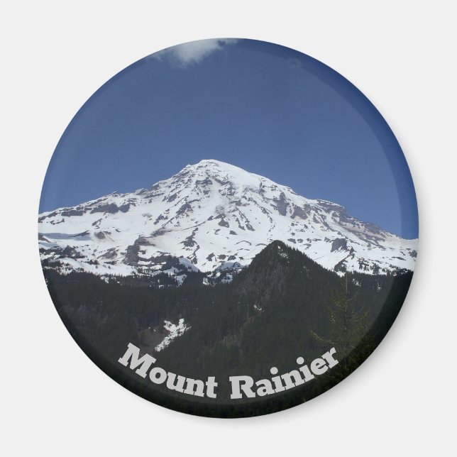 Mount Rainier Circle Foto Magnet (Vorne)