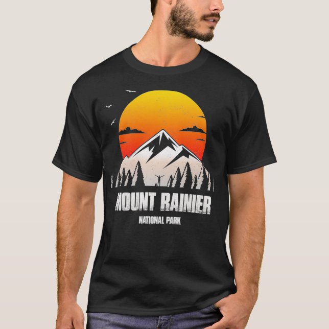 Mount Rainier Erinnerung - Nationalpark Souvenir P T-Shirt (Vorderseite)