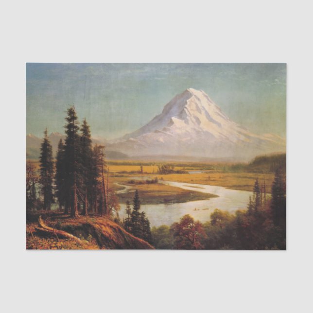 Mount Rainier Gemälde von Albert Bierstadt Seidenpapier (Vorderseite)