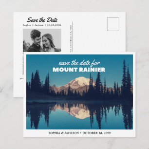 Mount Rainier Hochzeit Save the Date Retro Postkarte