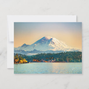 Mount Rainier Lake Washington Jeder Anlass Blank Postkarte