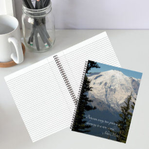 Mount Rainier Landschaft mit John Muir Zitat Notizbuch