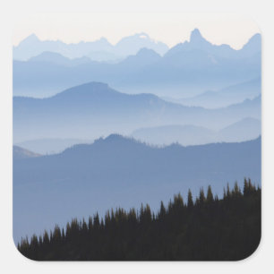 Mount Rainier National Park Cascade Mountains Quadratischer Aufkleber
