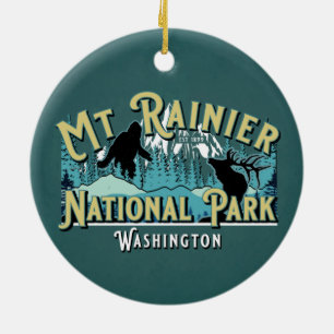 Mount Rainier National Park Holiday Keepsake Keramik Ornament