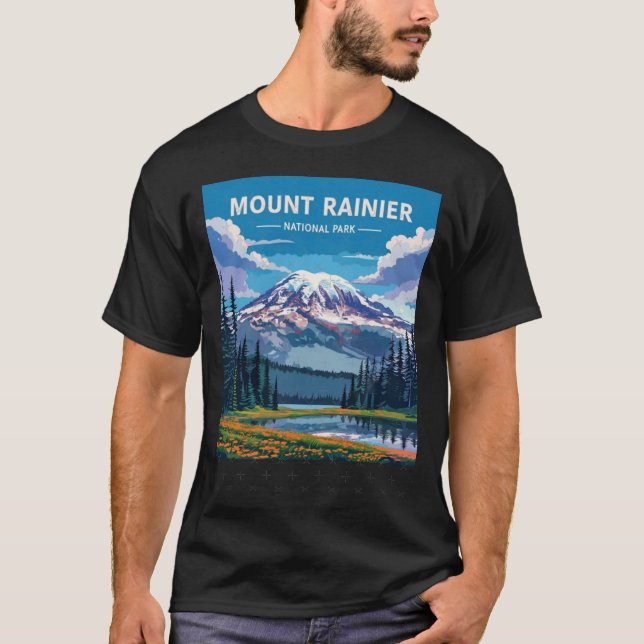 Mount Rainier National Park retro T-Shirt (Vorderseite)