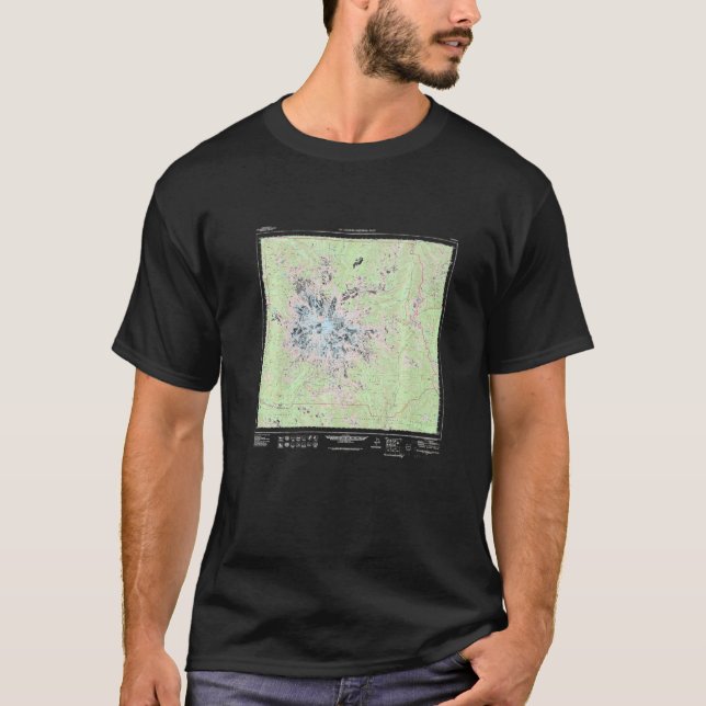 Mount Rainier National Park Topographic Map Premiu T-Shirt (Vorderseite)