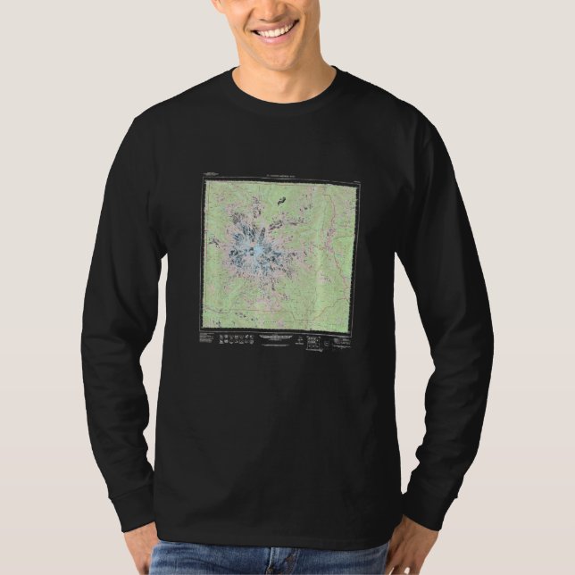 Mount Rainier National Park Topographic Map Premiu T-Shirt (Vorderseite)