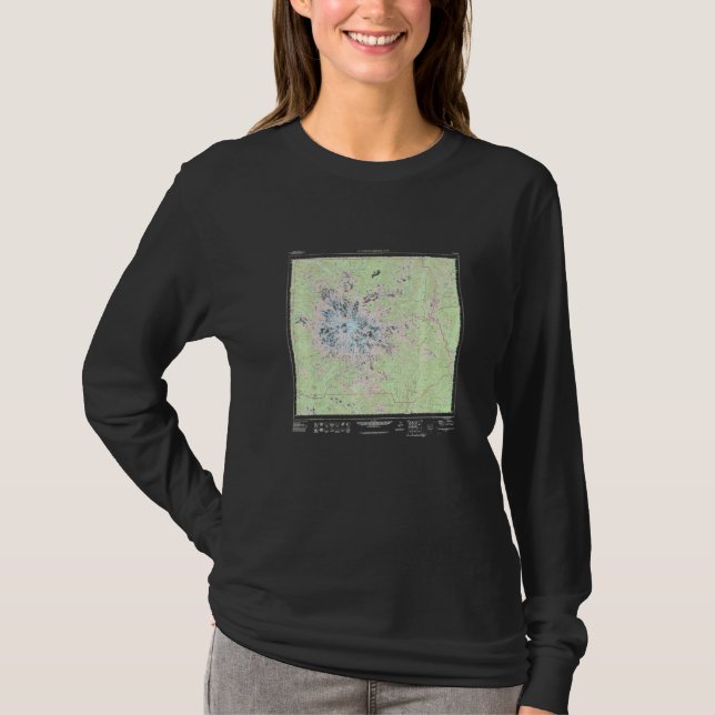 Mount Rainier National Park Topographic Map Premiu T-Shirt (Vorderseite)