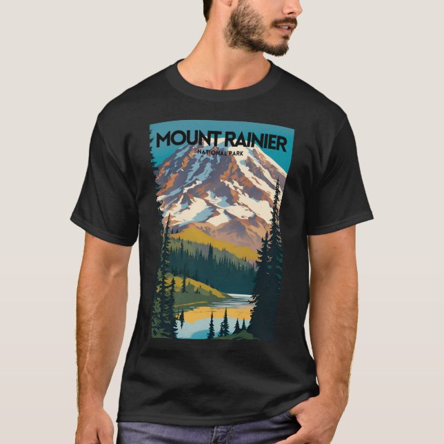 Mount Rainier National Park Traditionelle Reisen P T-Shirt (Vorderseite)