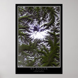 Mount Rainier National Park Washington Satellite Poster