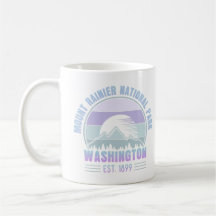 Mount Rainier National Park Washington USA Retro