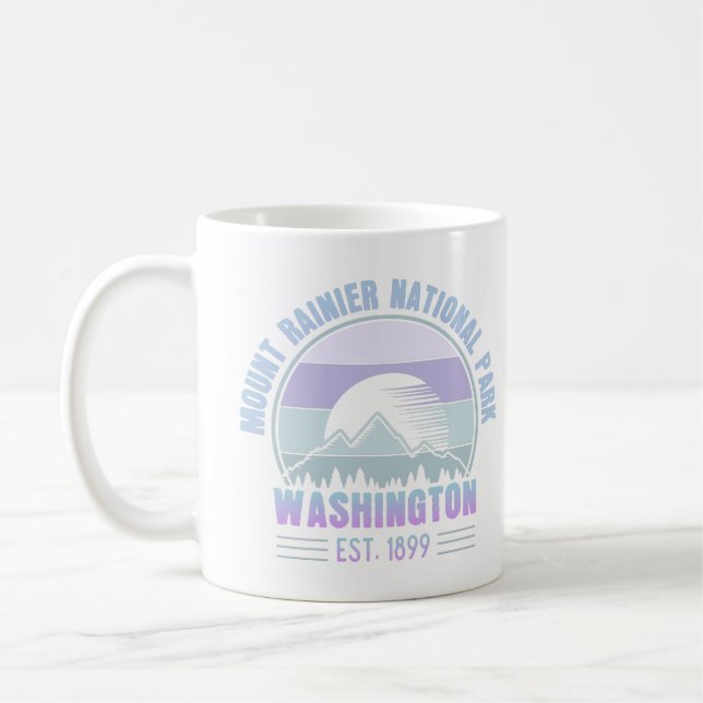 Mount Rainier National Park Washington USA Retro Kaffeetasse (Links)