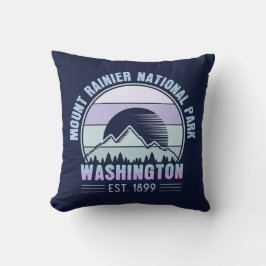 Mount Rainier National Park Washington USA Retro Kissen