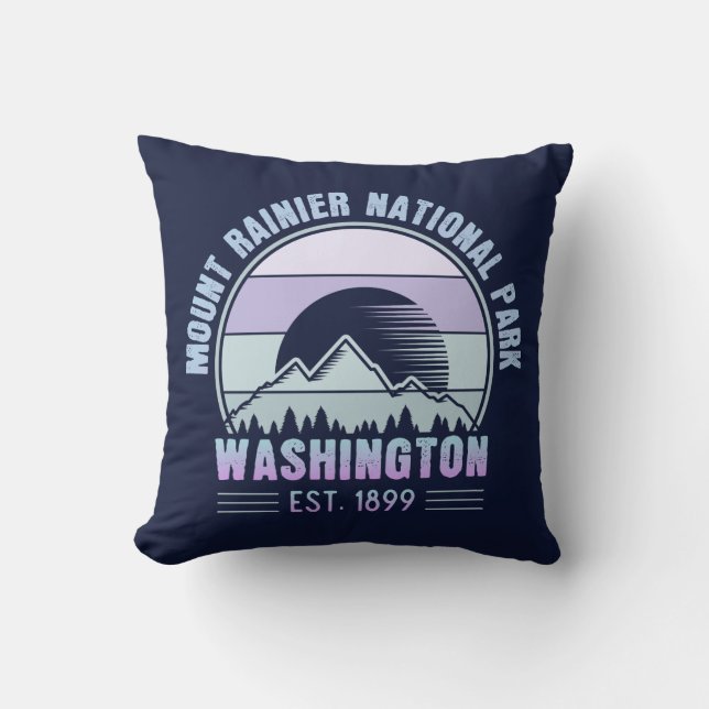 Mount Rainier National Park Washington USA Retro Kissen (Vorderseite)