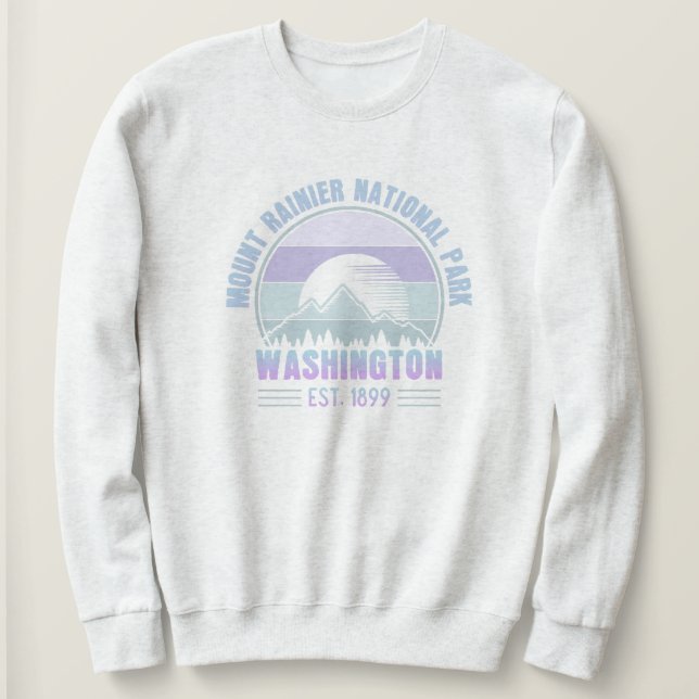 Mount Rainier National Park Washington USA Retro Sweatshirt (Design vorne)
