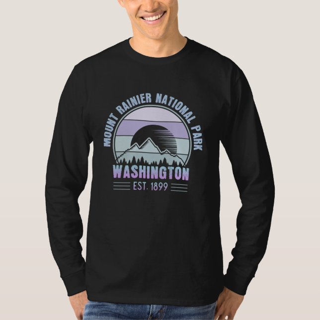 Mount Rainier National Park Washington USA Retro T-Shirt (Vorderseite)