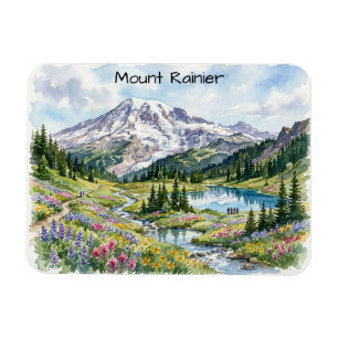 Mount Rainier Nationalpark Aquarell-Kunst Magnet