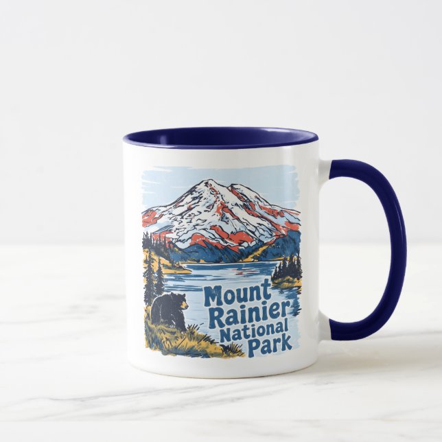 Mount Rainier Nationalpark Berglandschaft Tasse (Rechts)