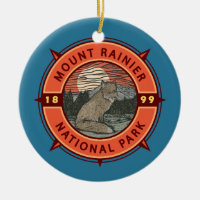 Mount Rainier Nationalpark Red Fox Retro Kompass