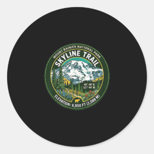 Mount Rainier Nationalpark Skyline Trail Vintage Runder Aufkleber