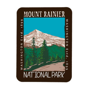 Mount Rainier Nationalpark Vintage abgenutzt Magnet