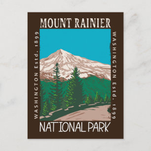 Mount Rainier Nationalpark Vintage abgenutzt Postkarte