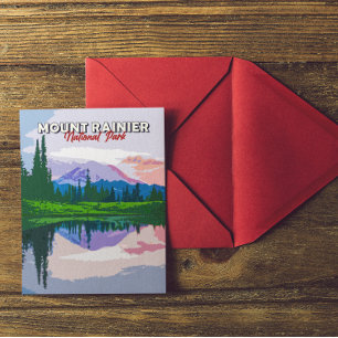 Mount Rainier Nationalpark Vintage-Postkarte Postkarte