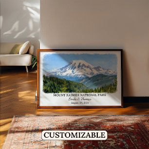 Mount Rainier Nationalpark Washington Aquarell Poster