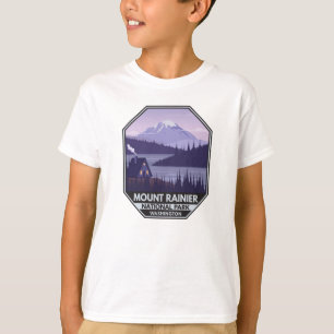 Mount Rainier Nationalpark Washington Cabin Retro T-Shirt