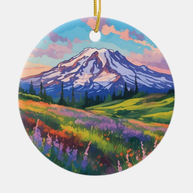 Mount Rainier Nationalpark Washington Keramik Ornament (Vorne)