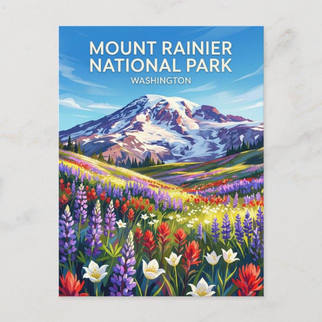 Mount-Rainier-Nationalpark Washington Postkarte (Vorderseite)