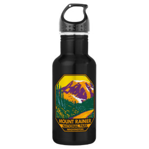 Mount Rainier Nationalpark Washington Retro Edelstahlflasche