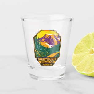 Mount Rainier Nationalpark Washington Retro Schnapsglas
