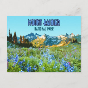 Mount Rainier Nationalpark Washington Vintag Postkarte