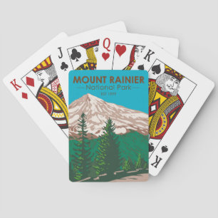 Mount Rainier Nationalpark Washington Vintag Spielkarten