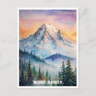Mount Rainier Nationalpark Wasserfarbenmalerei Postkarte