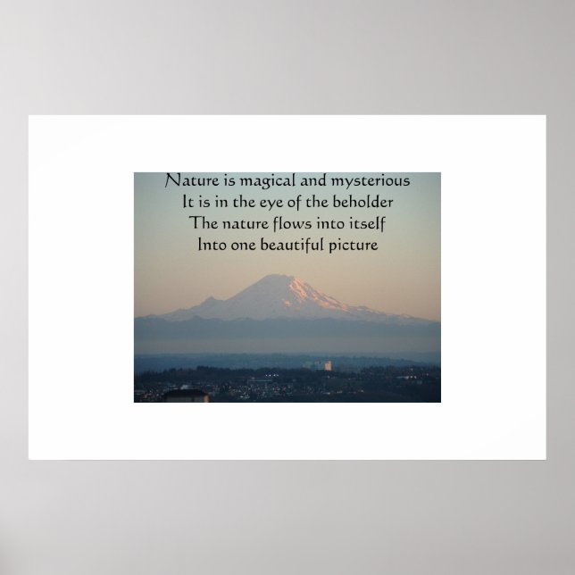 Mount Rainier Photograph with a Poem Poster (Vorne)