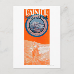 Mount Rainier Poster - Reiten Postkarte
