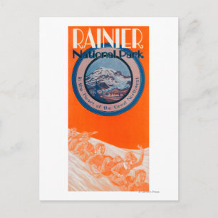 Mount Rainier Poster - Rodelbahn Postkarte