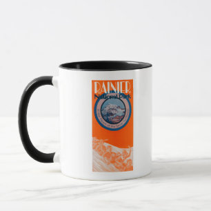 Mount Rainier Poster - Rodelbahn Tasse