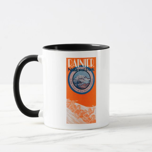 Mount Rainier Poster - Rodelbahn Tasse (Links)